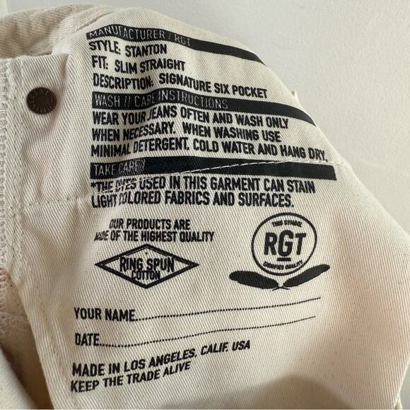 Rogue Territory Men’s Stanton Slim Straight Ecru Japanese Selvedge Jeans 29 - Picture 10 of 11